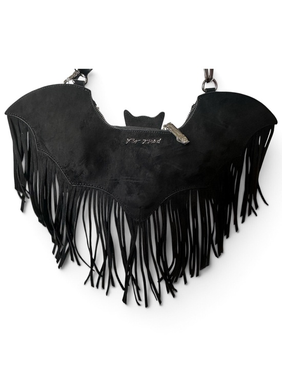 Betsey Johnson Handbags - NWT Betsey Johnson XO BLAIRE Black Bat Fringe Bag BM30835 Halloween